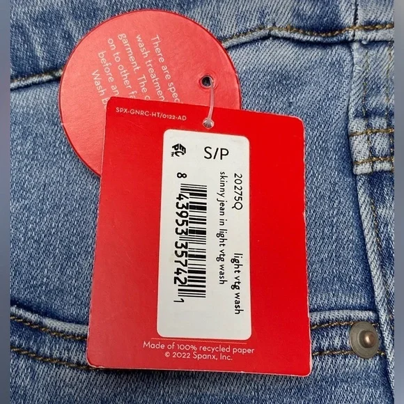 Spanx Ankle Skinny Pull On Jeans In Light Vintage Wash - Size Small Petite - New - Picture 6 of 12
